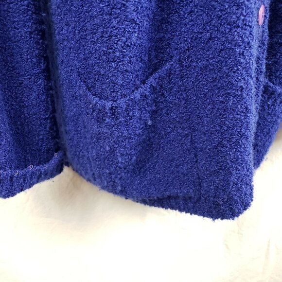 Vintage Partners II Womens Blue Button-Up Cardigan Sweater 2X Acrylic Pockets - Picture 6 of 8